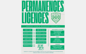 Permanences Licences Saison 24 - 25